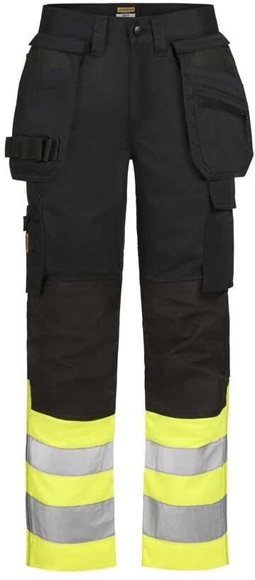 Hovedproduktbilde for Black/HV Yellow Jobman Hi-Vis Stretch  Arbeidsbukse