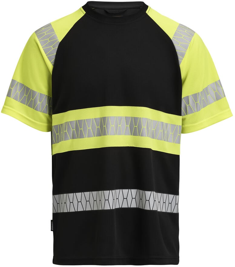 Hovedproduktbilde for Black/HV Yellow Jobman Hi-Vis Hurtigtørkende T-skjorte