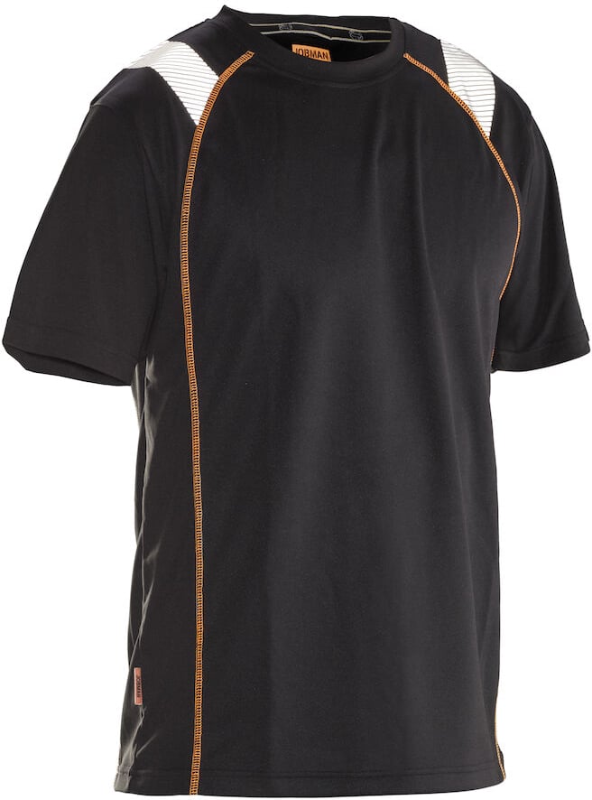 Hovedproduktbilde for Black/HV Orange Jobman 5620 Vision Spun Dye T-skjorte