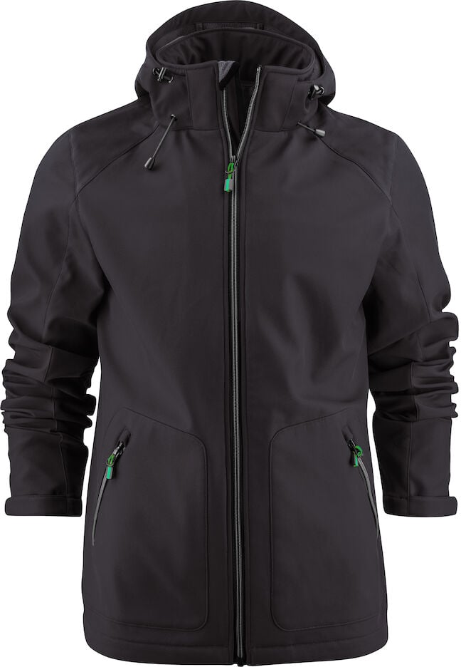 Hovedproduktbilde for Black Printer Karting Softshelljakke