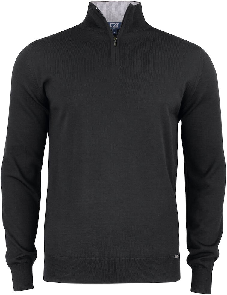 Hovedproduktbilde for Black Cutter & Buck Everett Half-Zip Strikkegenser