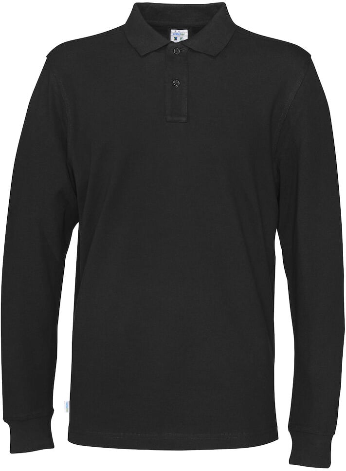 Hovedproduktbilde for Black Cottover Langermet Poloskjorte