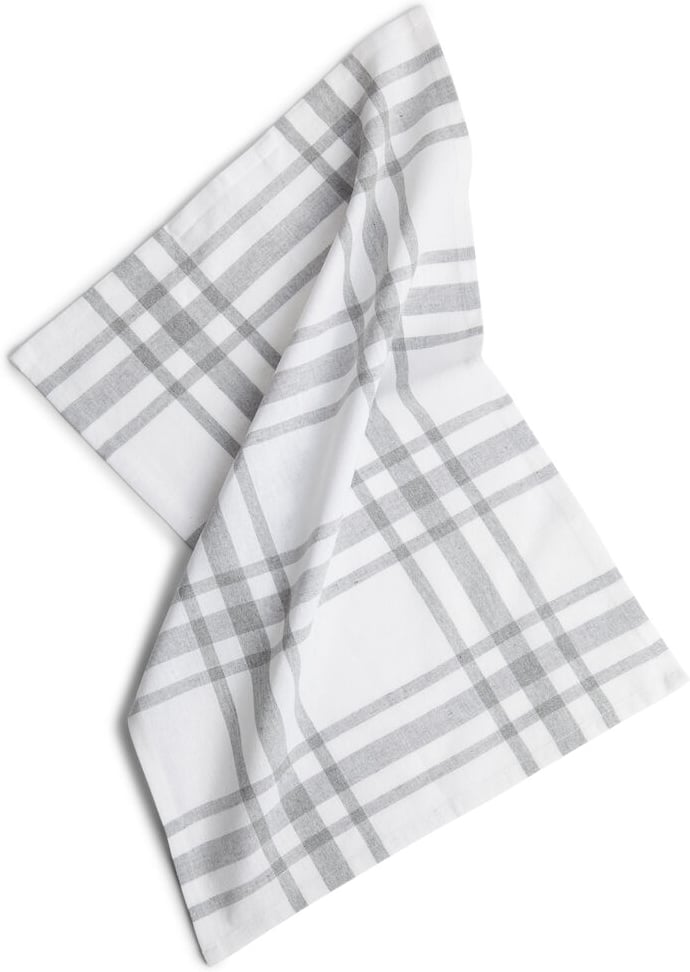 Hovedproduktbilde for Grey Kosta Linnewäfveri Rutete Resirkulert Bomull 40x60 cm Kjøkkenhånkle