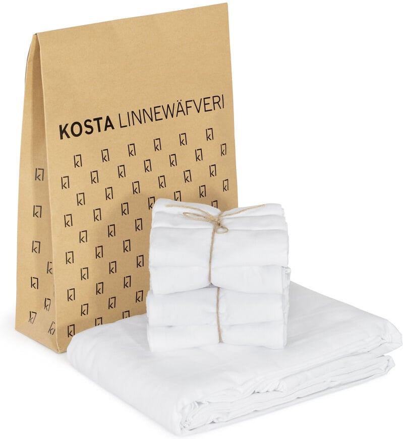 Hovedproduktbilde for White Kosta Linnewäfveri Eliza Resirkulert Bomull 12-pk Servietter