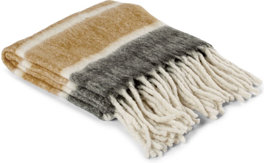 Hovedproduktbilde for Beige Kosta Linnewäfveri Håndvevd Ull og Akryl Pledd