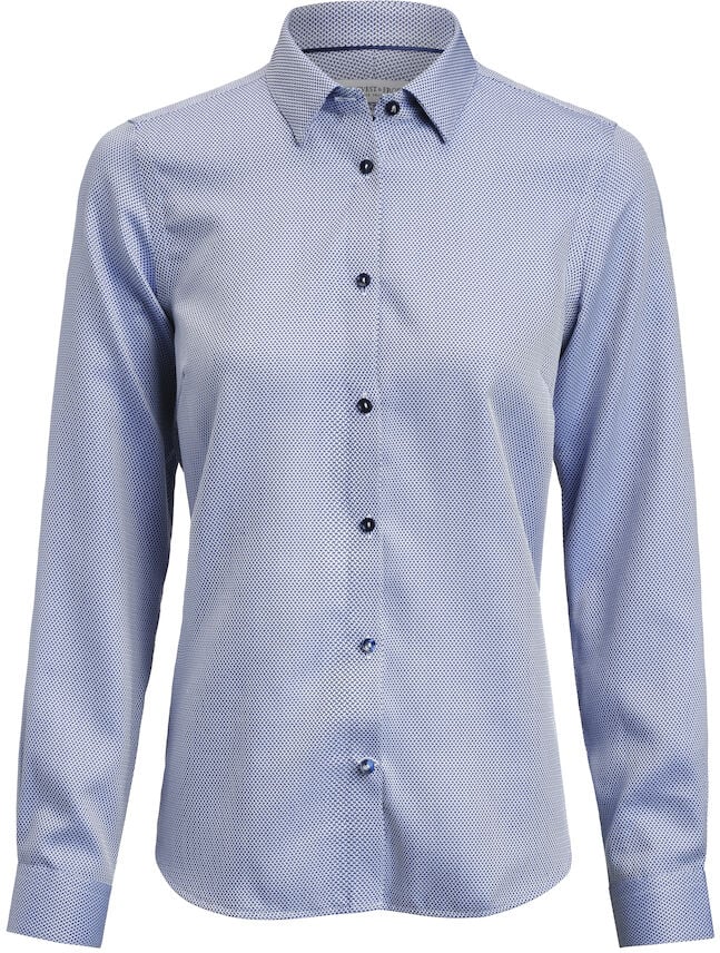 Hovedproduktbilde for Blue Jaquard J. Harvest & Frost Yellow Bow 55 Contemporary Fit Skjorte Dame