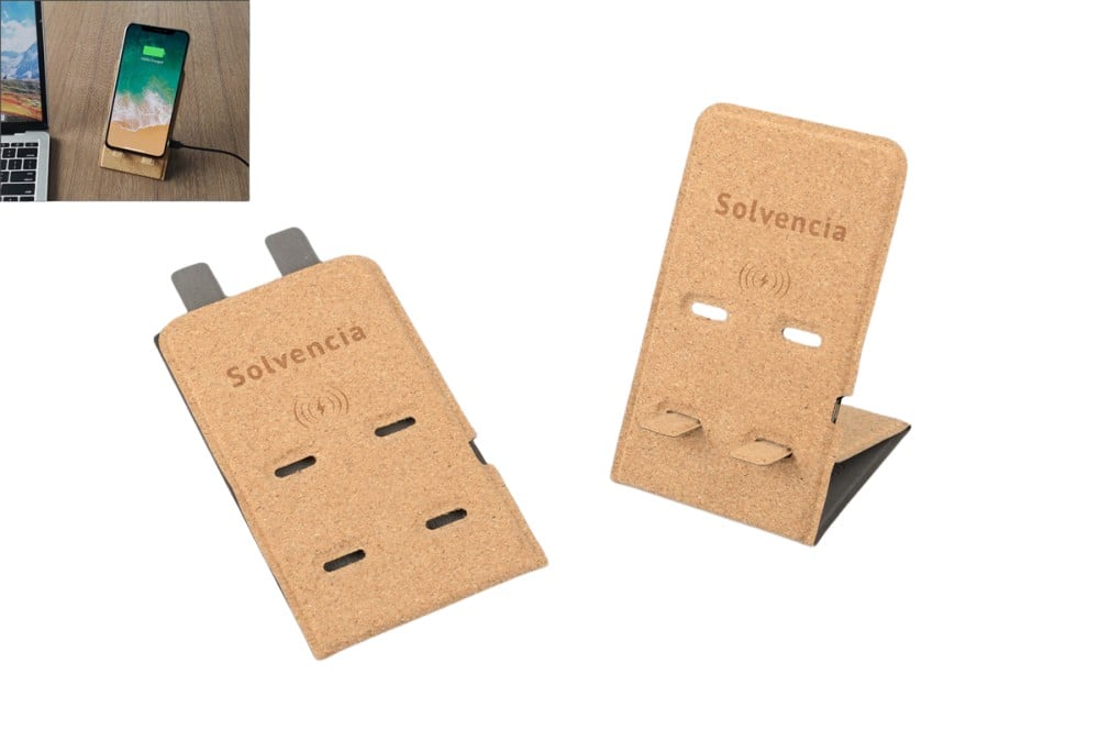 Hovedproduktbilde for 25-47-dra-2242 Calypso Kork 10W Trådløs Ladeplate med Mobilstativ