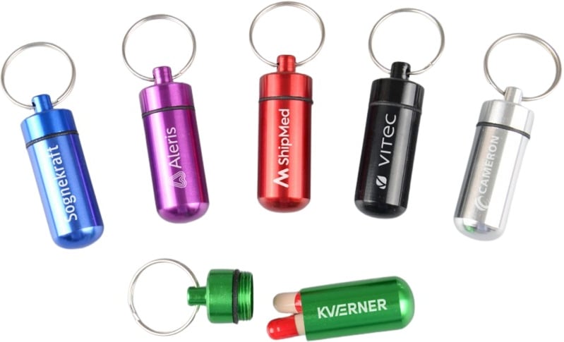 Hovedproduktbilde for 25-47-dra-2683 Virel Aluminium Pilleboks med Nøkkelring