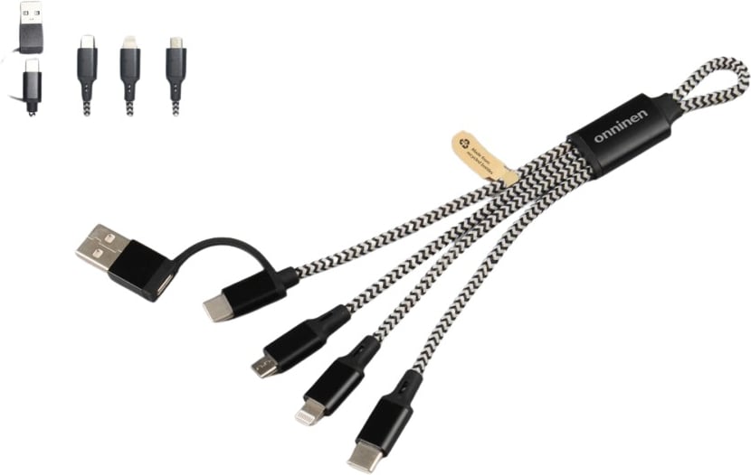 Hovedproduktbilde for 25-47-dra-2693 Kobe 6-i-1 RPET Ladekabel