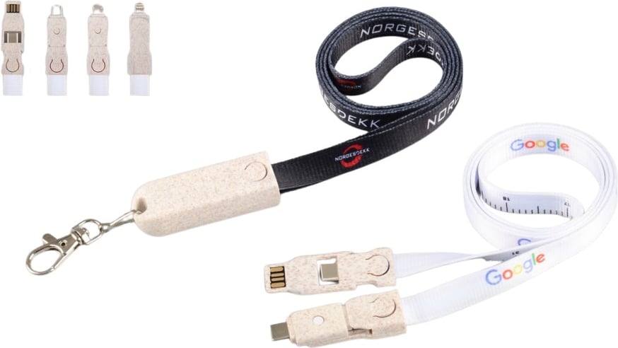 Hovedproduktbilde for 25-47-dra-2809 Ronda Hvetehalm og RPET 6-i-1  Ladekabel