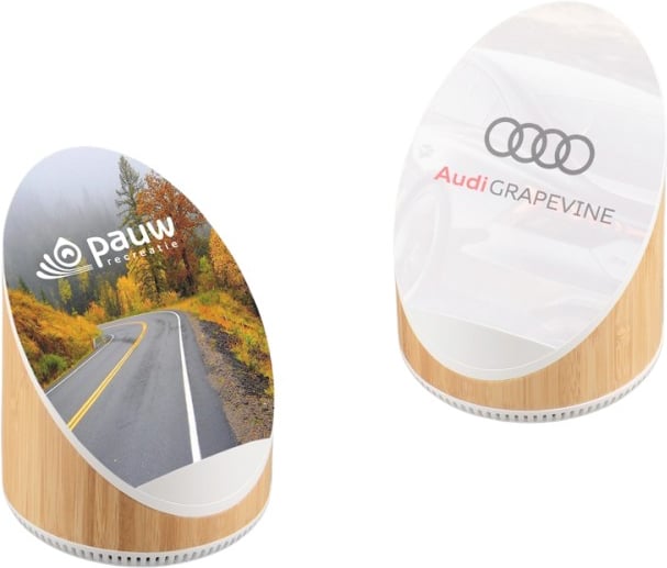 Hovedproduktbilde for 25-47-dra-3300 Stone Bambus 3-i-1 Trådløs Ladeplate med Høyttaler Ladeplate