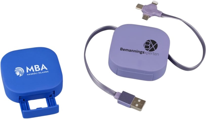 Hovedproduktbilde for 25-47-dra-3826 Elias 3-i-1 Uttrekkbar Ladekabel med Mobilstativ