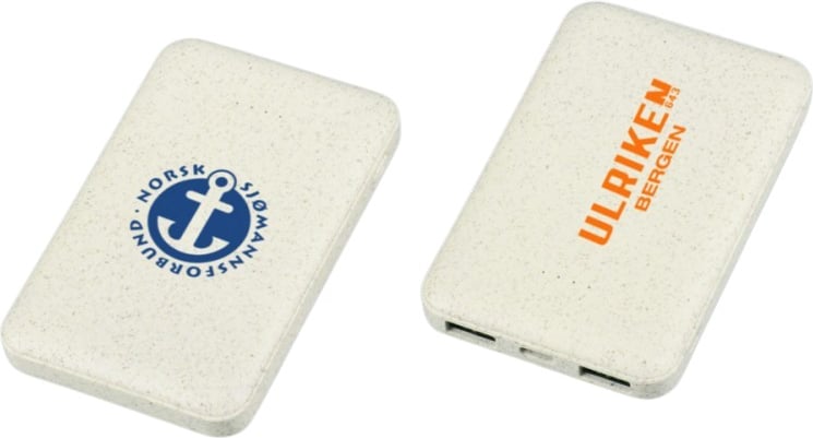 Hovedproduktbilde for 25-47-dra-3901 River 5000 mAh Hvetestrå  Trådløs Powerbank