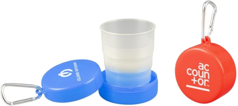 Hovedproduktbilde for 25-47-dra-3920 Ypres 160 ml Resirkulert Plast Sammenleggbar Kopp med Karabinkrok