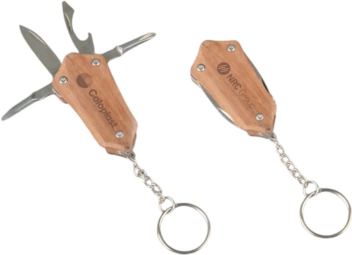 Hovedproduktbilde for 25-47-dra-3933 Utrecht Rustfritt Stål og Tre Multiverktøy med Nøkkelring