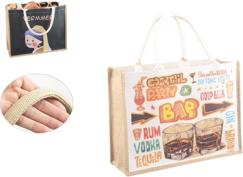 Hovedproduktbilde for 25-47-dra-4122 Elias Digitaltrykk Jute og RPET 23L Strandveske