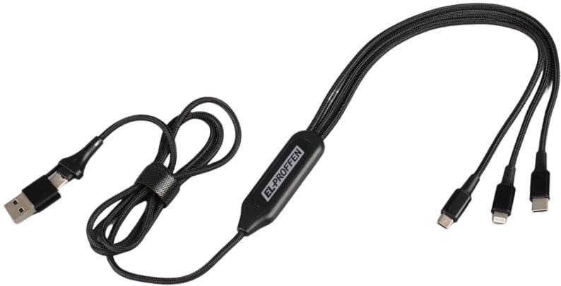 Hovedproduktbilde for 25-47-dra-4362 London 6-i-1 Ladekabel med Opplyst Logo