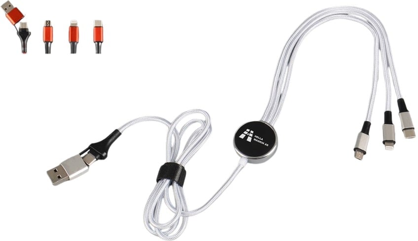 Hovedproduktbilde for 25-47-dra-4412 Foort Flettet 6-i-1  Ladekabel