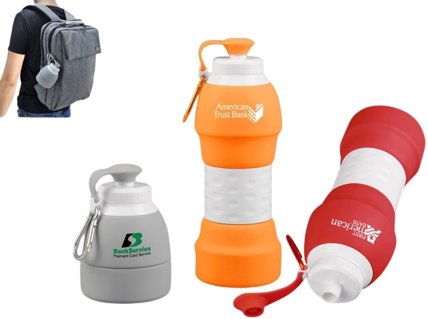 Hovedproduktbilde for 25-47-drb-3914 Monica 580 ml Sammenleggbar Vannflaske med Karabinkrok