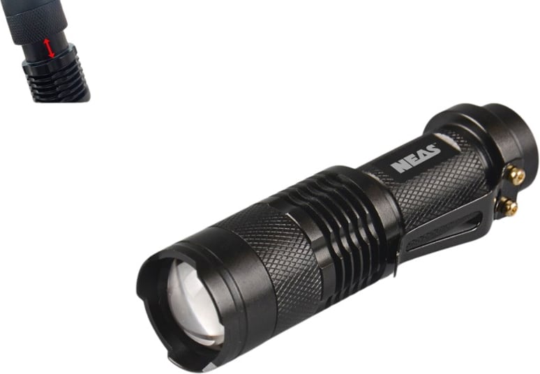 Hovedproduktbilde for 25-47-drb-4007 Thira Aluminium LED-lommelykt med Klips