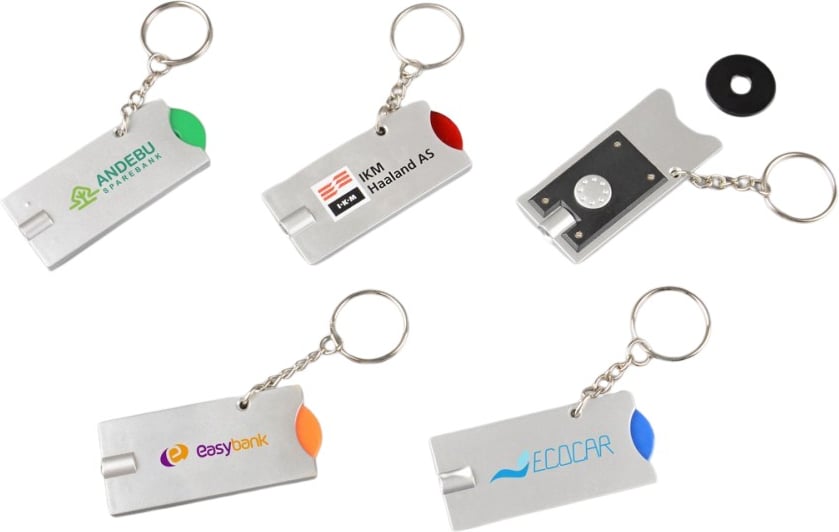 Hovedproduktbilde for 25-47-drb-5055 Götting Nøkkelring med LED-lys og Myntholder