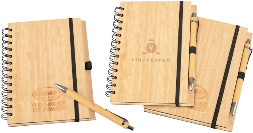 Hovedproduktbilde for 25-47-drb-5151 Maui Bambus Stor Notatbok med Spiral og Penn