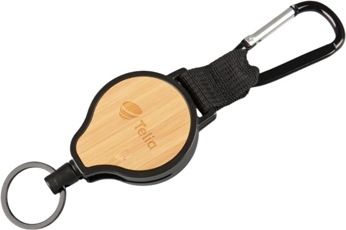 Hovedproduktbilde for 25-47-drb-5386 Eleah Bambus Uttrekkbar Jojo med Nøkkelring og Karabinkrok