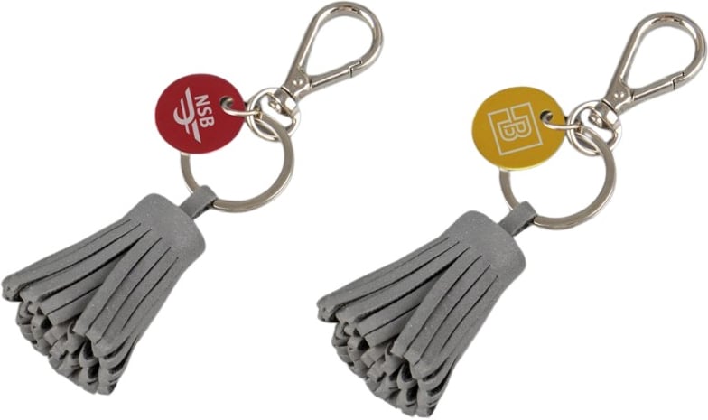 Hovedproduktbilde for 25-47-drb-5432 Wijk Refleks PU Lær Nøkkelring med Dusk  Nøkkelring