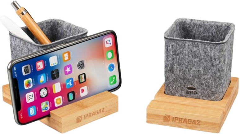 Hovedproduktbilde for 25-47-drb-5743 Rome Bambus og RPET Filt Mobilstativ og Penneholder