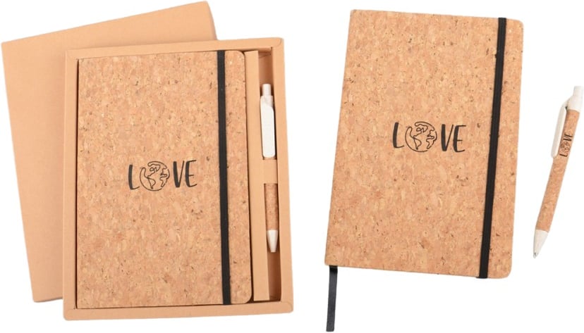 Hovedproduktbilde for 25-47-drb-5794 Indigo A5 Kork Gavesett med Notatbok