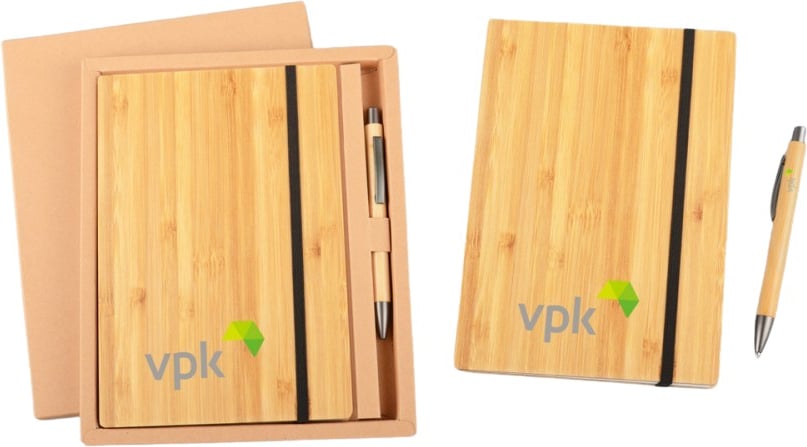 Hovedproduktbilde for 25-47-drb-5795 Amber A5 Bambus Gavesett med Notatbok