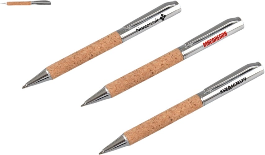 Hovedproduktbilde for 25-47-drb-5808 Mevia Metall og Kork Twist  Kulepenn