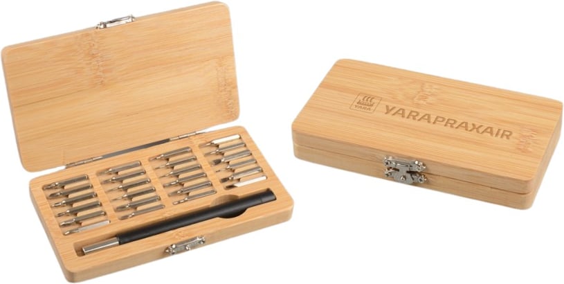 Hovedproduktbilde for 25-47-drb-5979 Aiden 24-i-1 Skrutrekkersett i Bambuskasse