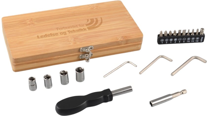 Hovedproduktbilde for 25-47-drb-5981 Hudson 19-i-1 Skrutrekkersett i Bambuskasse