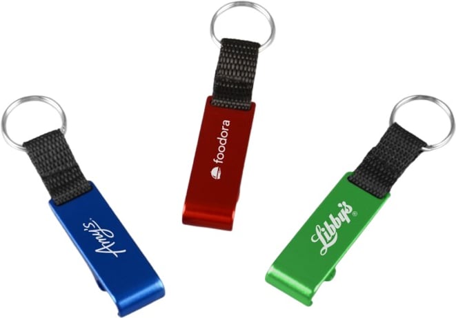 Hovedproduktbilde for 25-47-drc-6088 Caker Resirkulert Aluminium Flaskeåpner med Nøkkelring