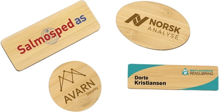 Hovedproduktbilde for 25-47-drc-6200 Waro Bambus Navneskilt med Magnet