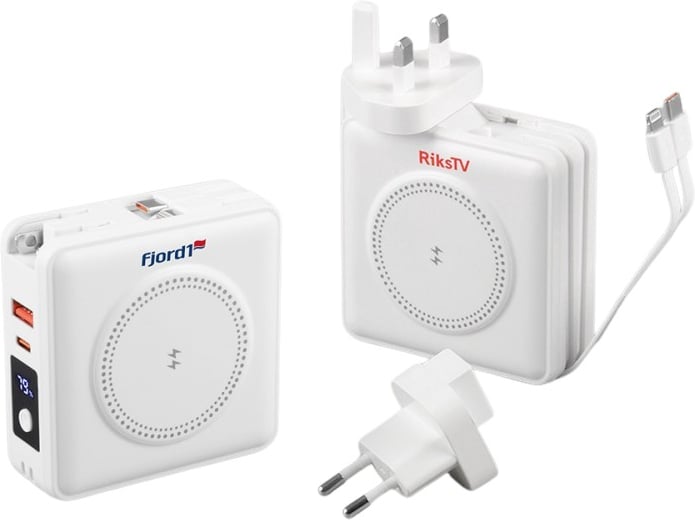 Hovedproduktbilde for 25-47-drc-7116 Ravo Reiseadapter med 15.000 mAh Powerbank