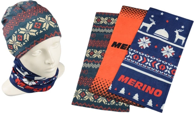 Hovedproduktbilde for 25-47-drc-8031 Elif Merinoull Fullfargetrykket Bandana Multilue