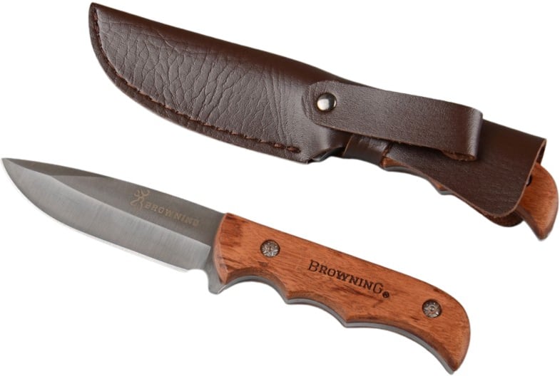 Hovedproduktbilde for 25-47-drc-9338 Runa Rustfritt Stål Kniv med Lærhylster