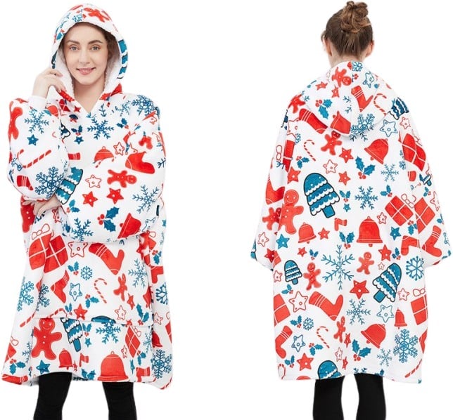 Hovedproduktbilde for 25-47-drc-9679 Salenne Flanell og Sherpa Fullfargetrykket  Fleecegenser