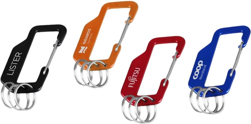 Hovedproduktbilde for 25-47-drc-9816 Walaa Aluminium Karabinkrok med 3 Nøkkelringer