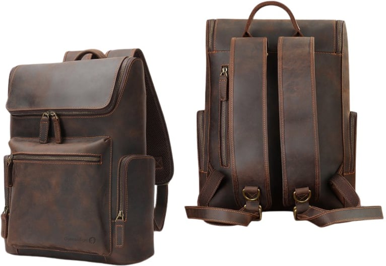 Hovedproduktbilde for 25-47-drc-9937 Korla Retro Lær 18L Ryggsekk