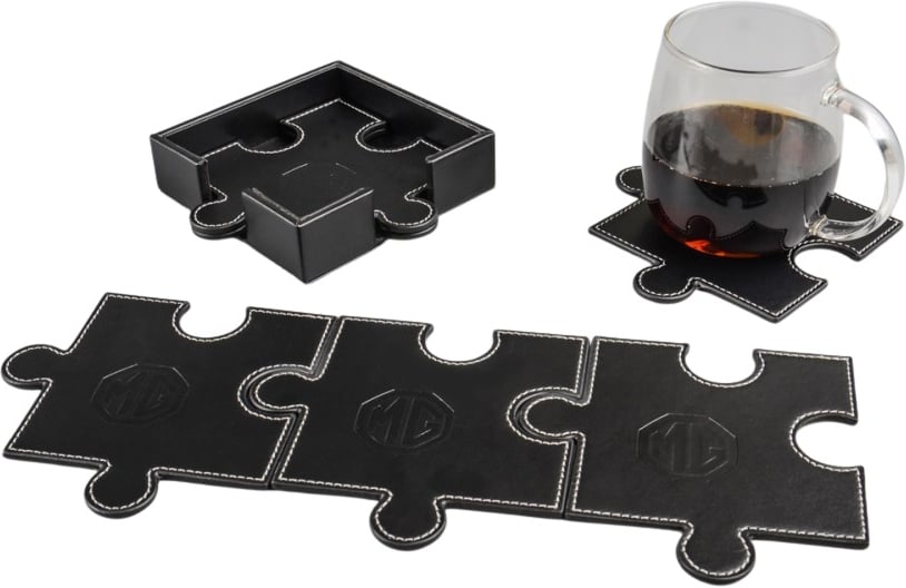 Hovedproduktbilde for 25-47-drd-5690 Puslespill PU Lær Glassbrikke Gavesett