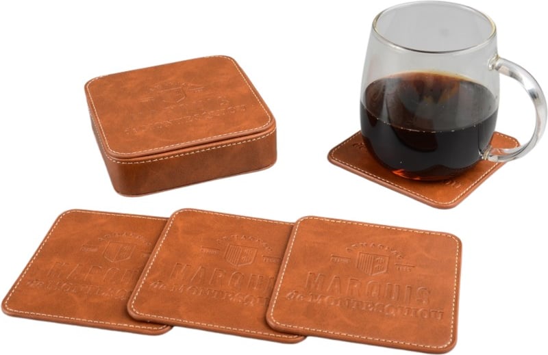 Hovedproduktbilde for 25-47-drd-5691 Asti PU Lær Glassbrikke Gavesett