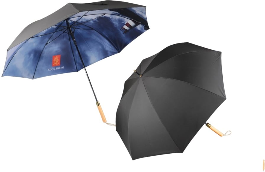 Hovedproduktbilde for 25-47-drd-5844 Theon RPET 27” Stormsikker Paraply med Bambushåndtak