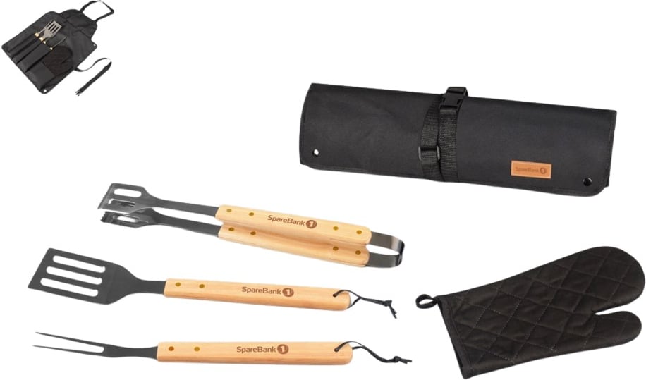 Hovedproduktbilde for 25-47-drd-5945 Gery Rustfritt Stål og Tre 4 stk BBQ Sett