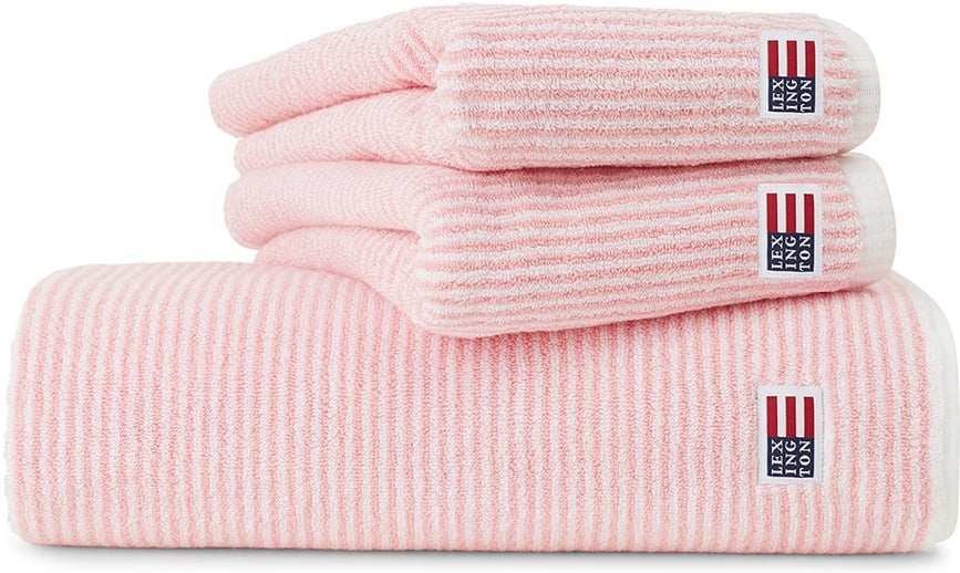 Hovedproduktbilde for Petunia Pink/White Lexington Original Striped Kjemmet Bomull Håndkle