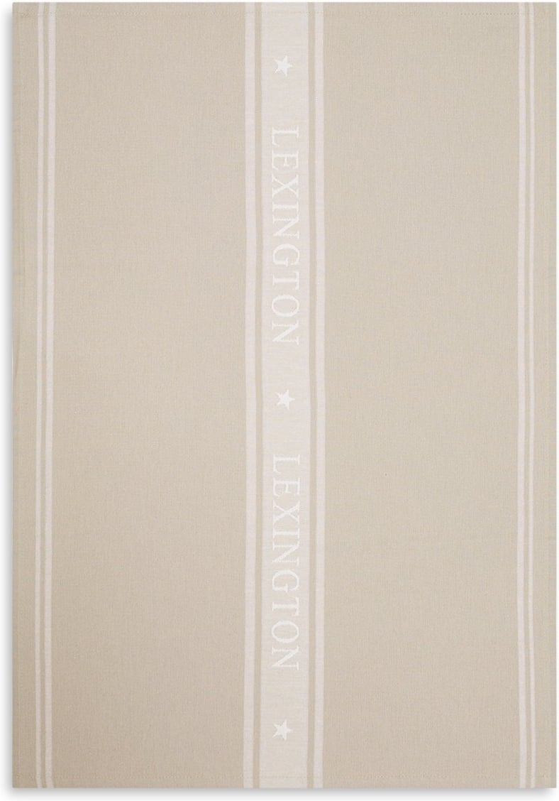 Hovedproduktbilde for Beige/White Lexington Icons Jacquard Bomull Kjøkkenhåndkle