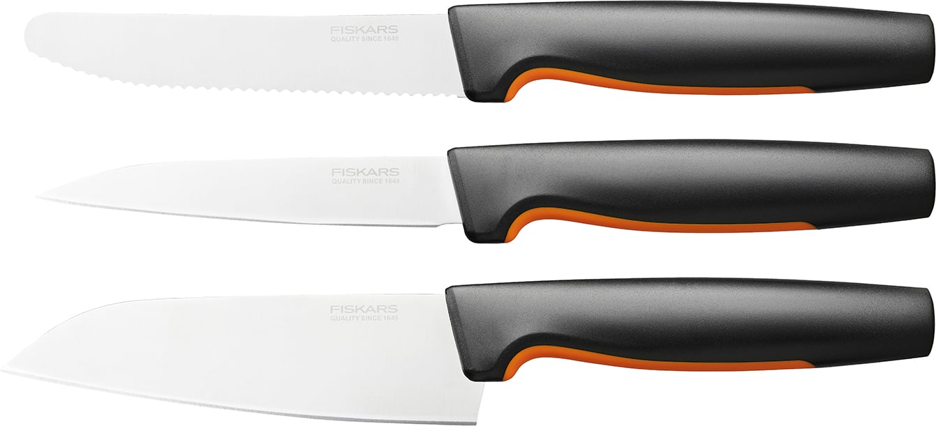 Hovedproduktbilde for Sort Fiskars Functional Form Favoritt Knivsett 3 kniver