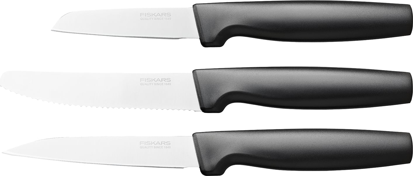 Hovedproduktbilde for Sort Fiskars Functional Form Småknivsett 3 kniver